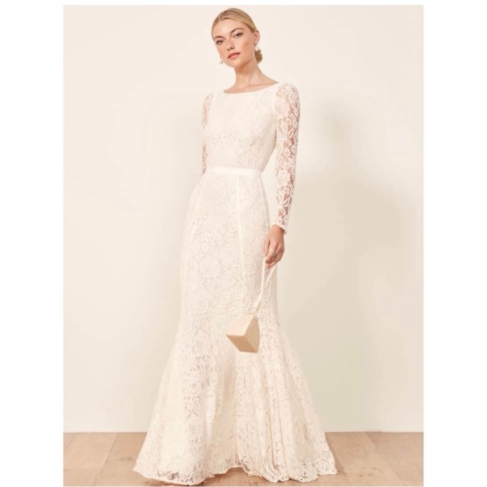 Reformation Lace Wedding Dress in Cream
